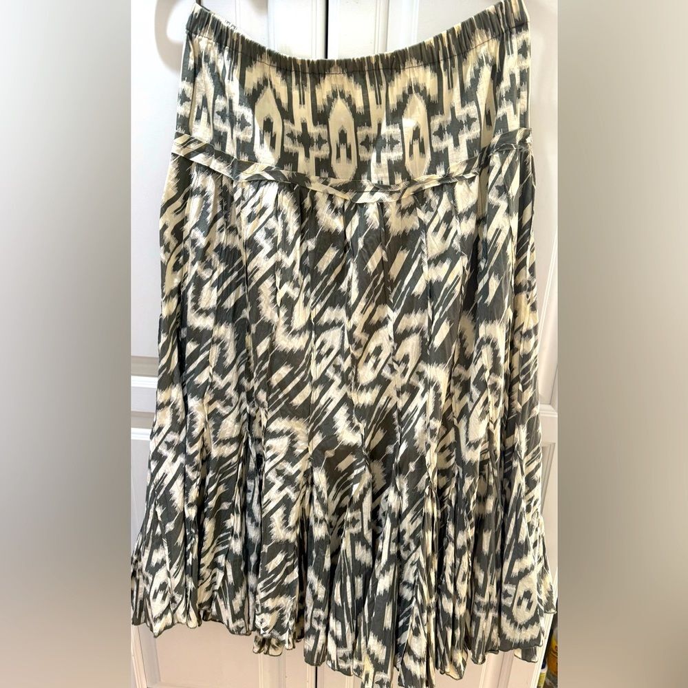 Bohemian Geen and Tan strips flair skirt 6